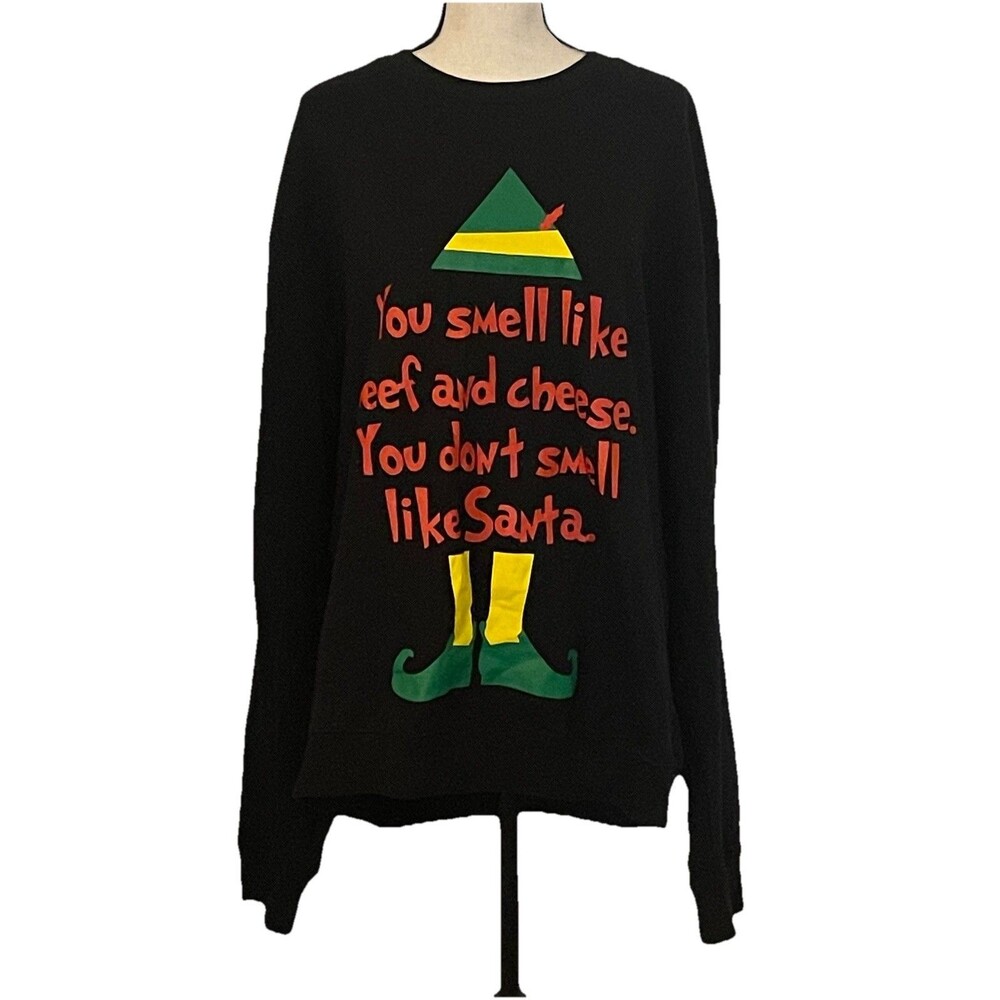 Elf The Movie Christmas Sweatshirt You Smell Like Beef and Cheese Men's Sz XXL